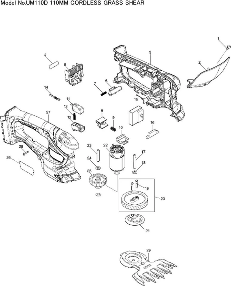 Makita Accu Grasschaar En Buxusschaar UM110DWYX - Image 3